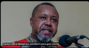 Een vliegtuig met daarin de Malawi-vicepresident Saulos Chilima en negen