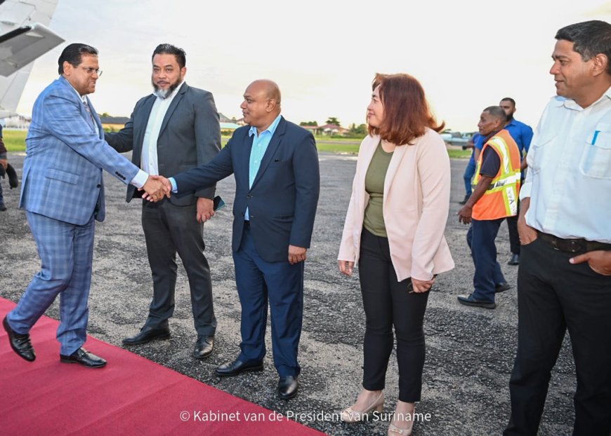 President Santokhi terug in Suriname