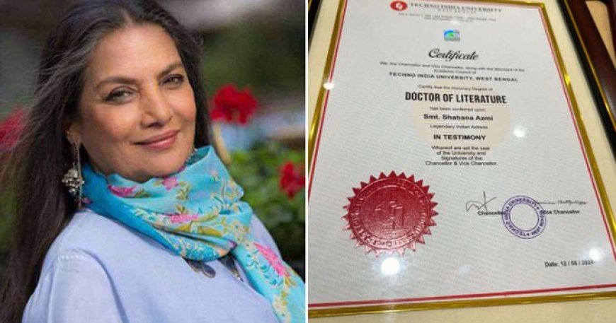 Shabana Azmi ontvangt eredoctoraat van ‘Techno India University’