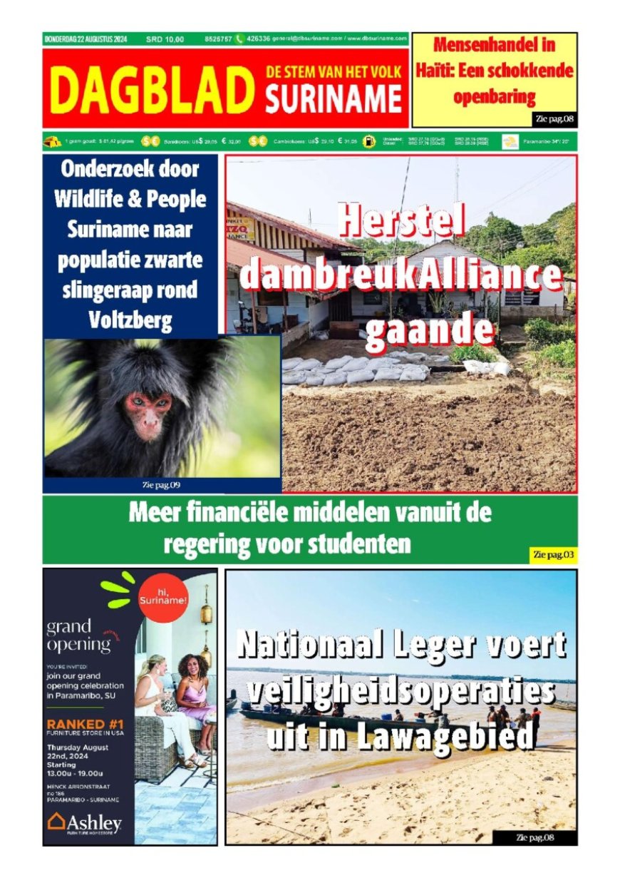 Dagblad Suriname donderdag 22 augustus 2024