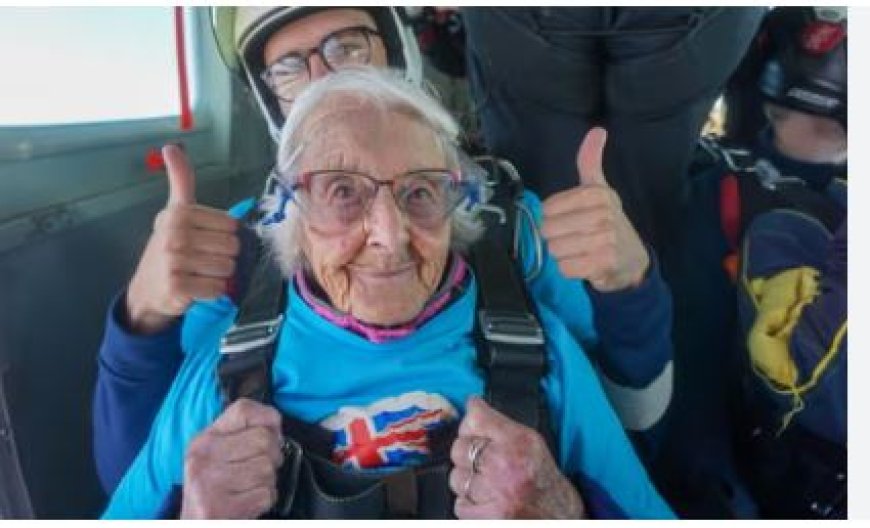 102-jarige Vrouw Wordt Oudste Skydiver van Groot-Brittannië