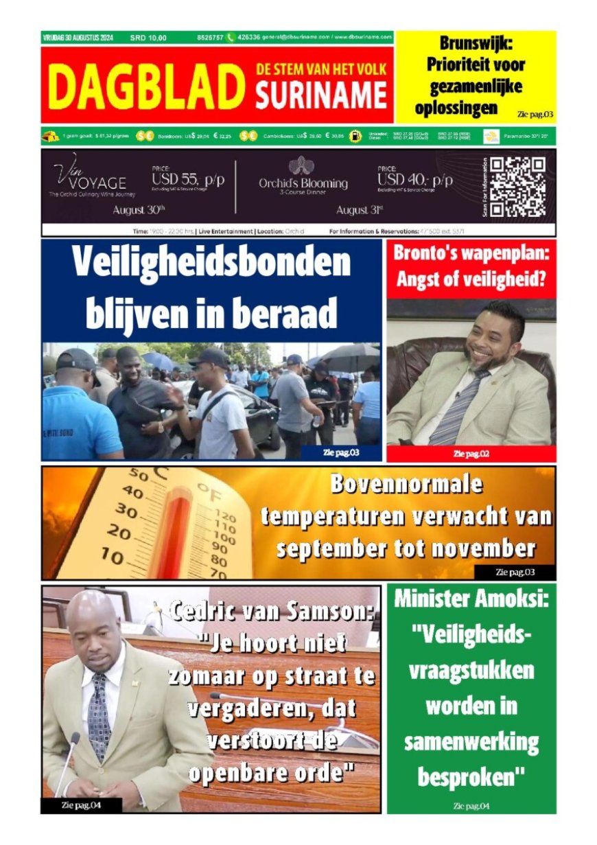 Dagblad Suriname vrijdag 30 augustus 2024