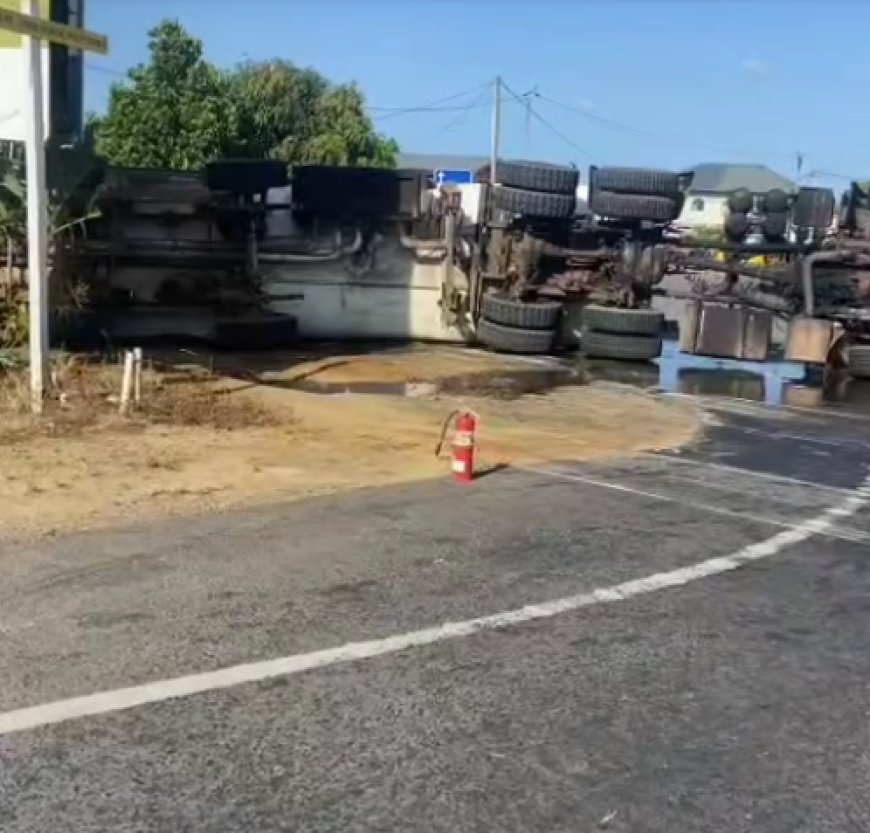 Tankwagen gekanteld aan Meerzorgweg