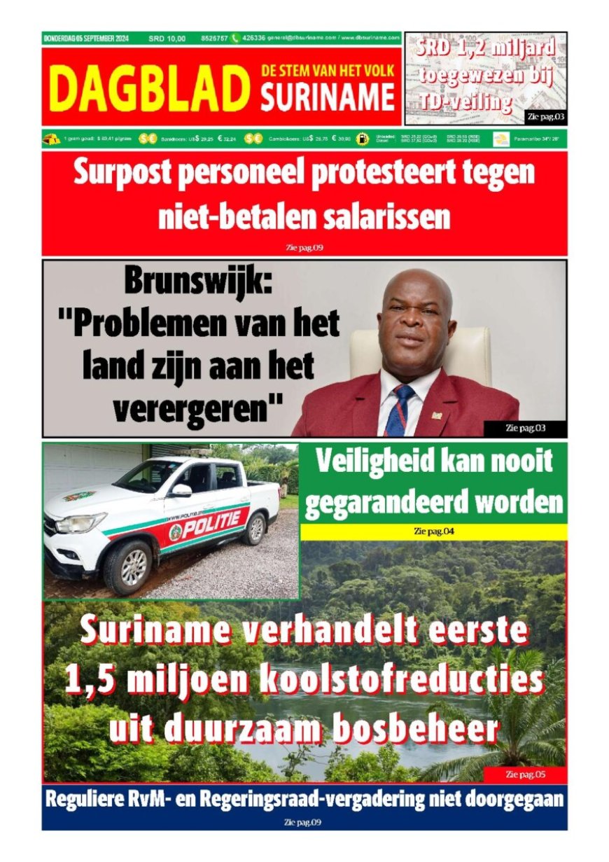 Dagblad Suriname donderdag 5 september 2024