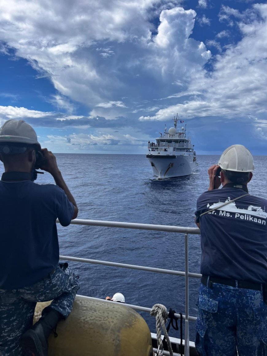 Surinaamse mariniers lopen stage aan boord van Zr.Ms. Pelikaan