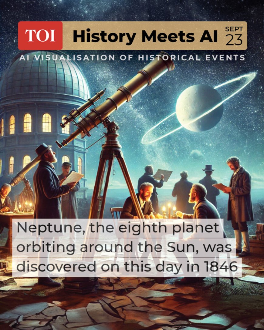 Op 23 september 1846 ontdekten astronomen #Neptunus, de achtste planeet die om de zon draait.