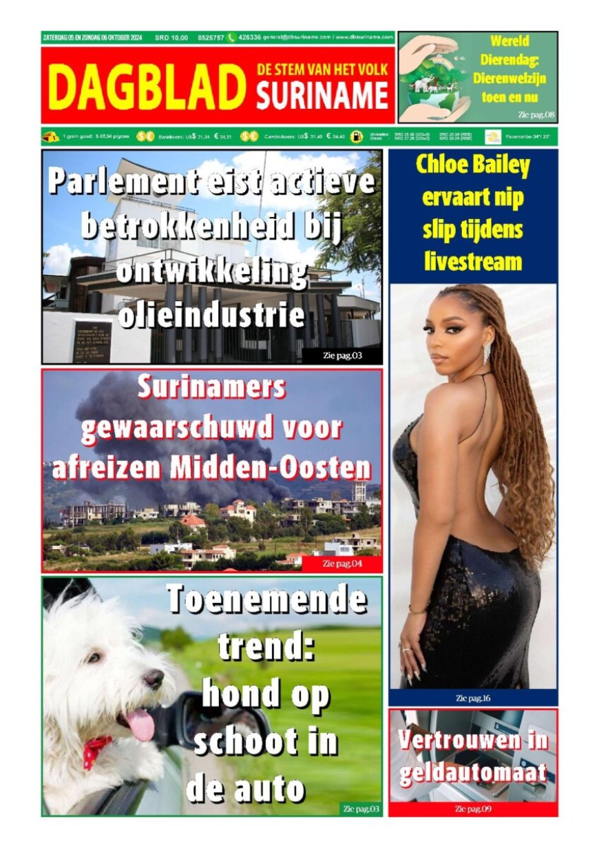 Dagblad Suriname zaterdag 5 oktober 2024