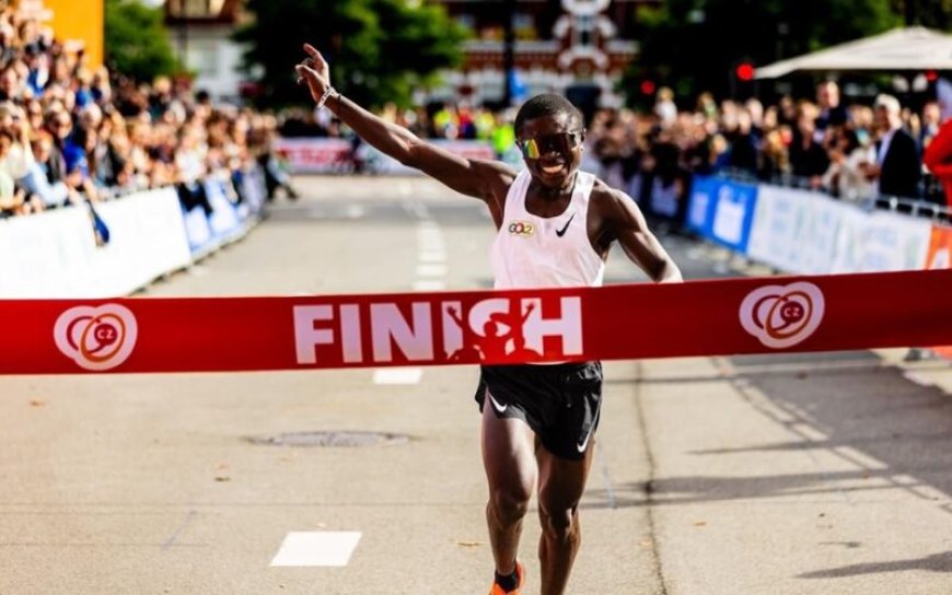 Janiek Pomba breekt nationaal Surinaams record halve marathon