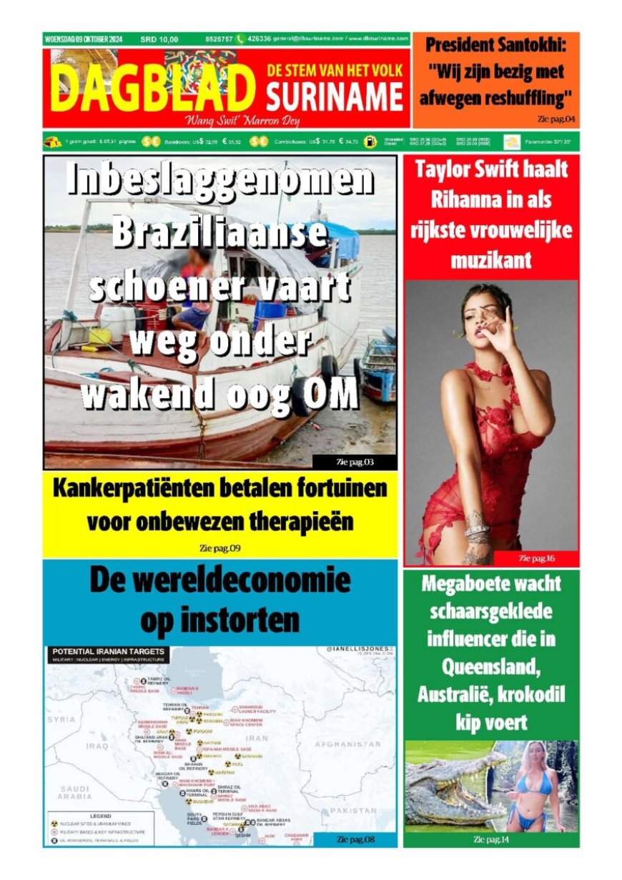 Dagblad Suriname woensdag 9 oktober 2024