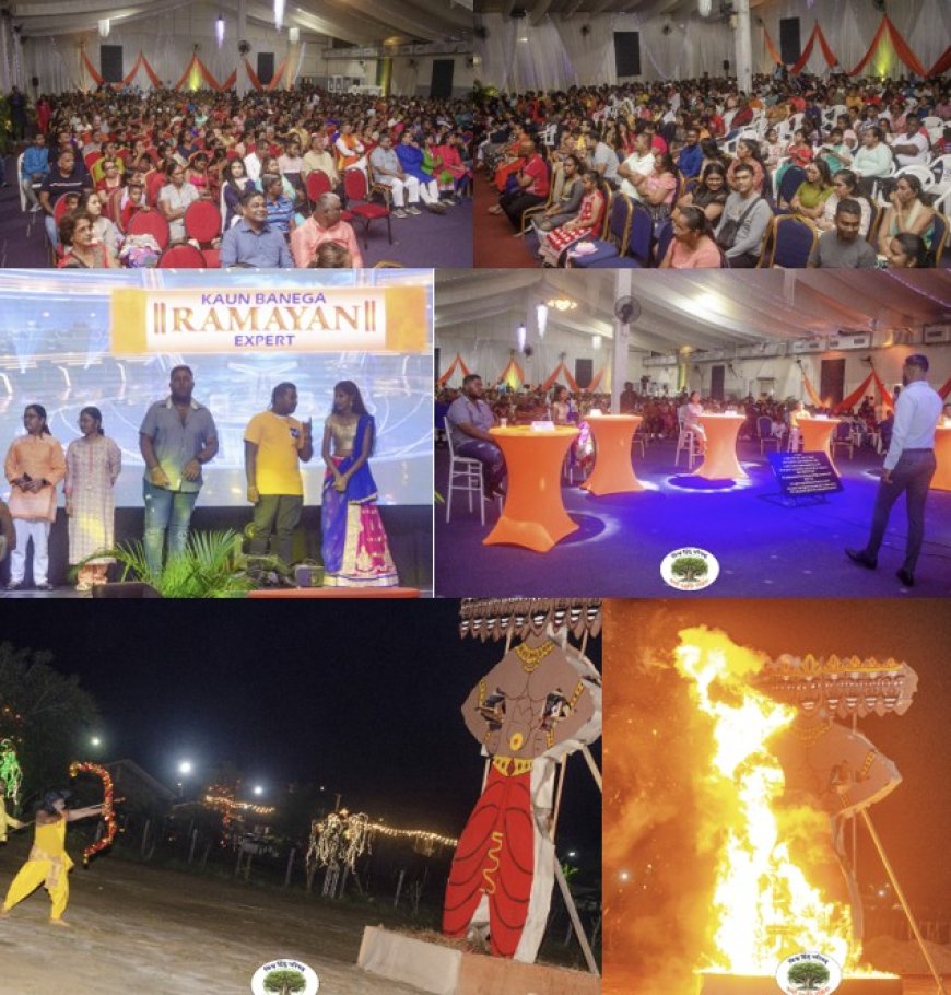 Vishwa Hindu Parishad Suriname hield  Ramayan quiz en Ravan Dahan op Vijaya Dashmi dag in Sur