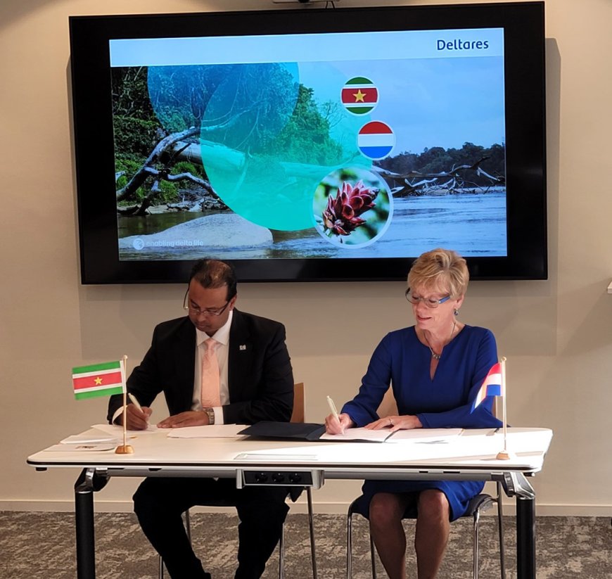 Ondertekening van memorandum of understanding tussen Suriname en Deltares en bezoek aan TU De