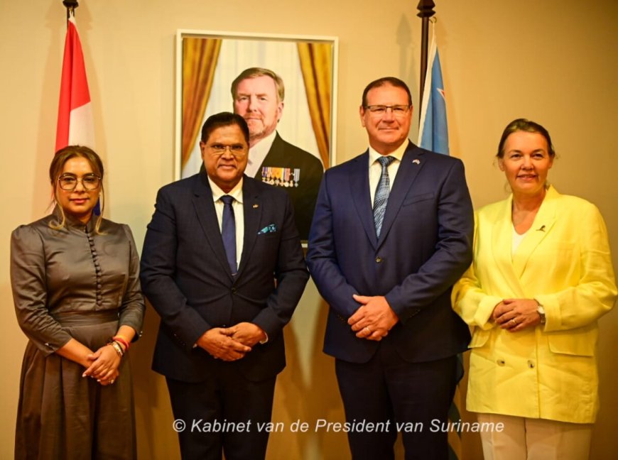 President Santokhi bezoekt Aruba en spreekt de Staten van Aruba toe