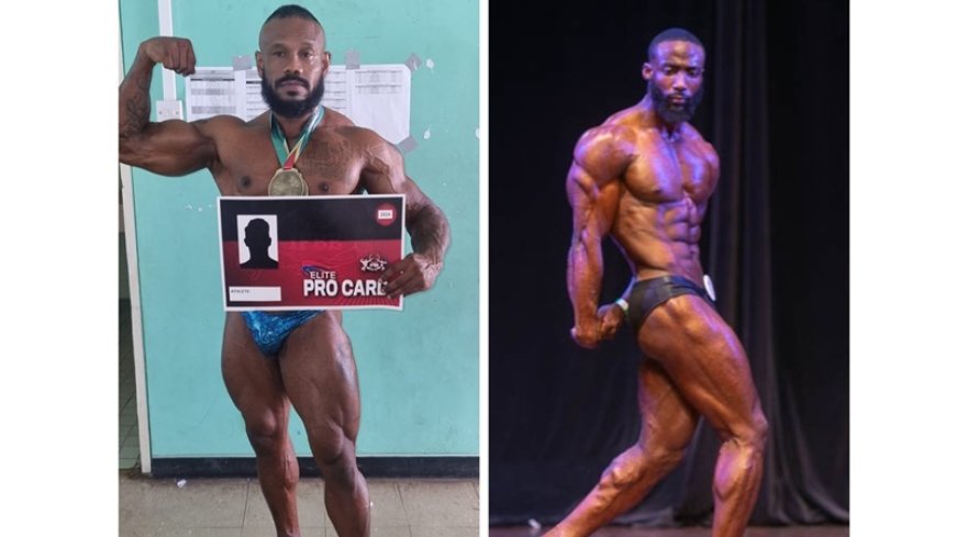 Bodybuilders Nekrui en Haakmat veroveren goud en pro-card in Guyana