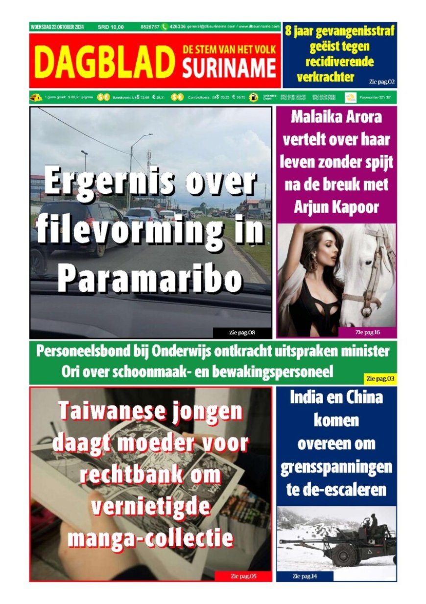 Dagblad Suriname woensdag 23 oktober 2024