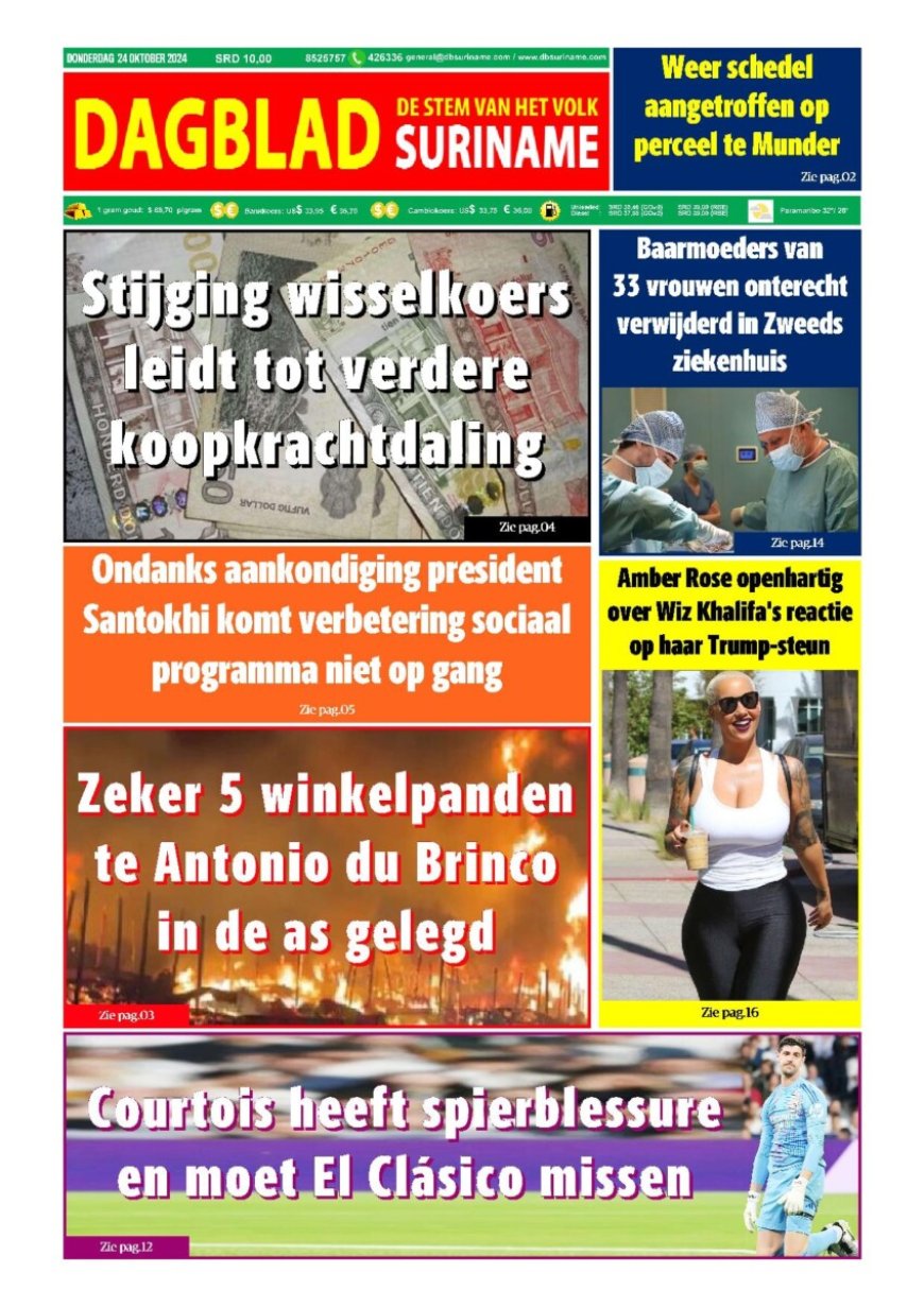 Dagblad Suriname donderdag 24 oktober 2024