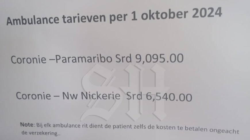 RGD verhoogt transportkosten ambulancediensten naar verschillende districten en gebieden