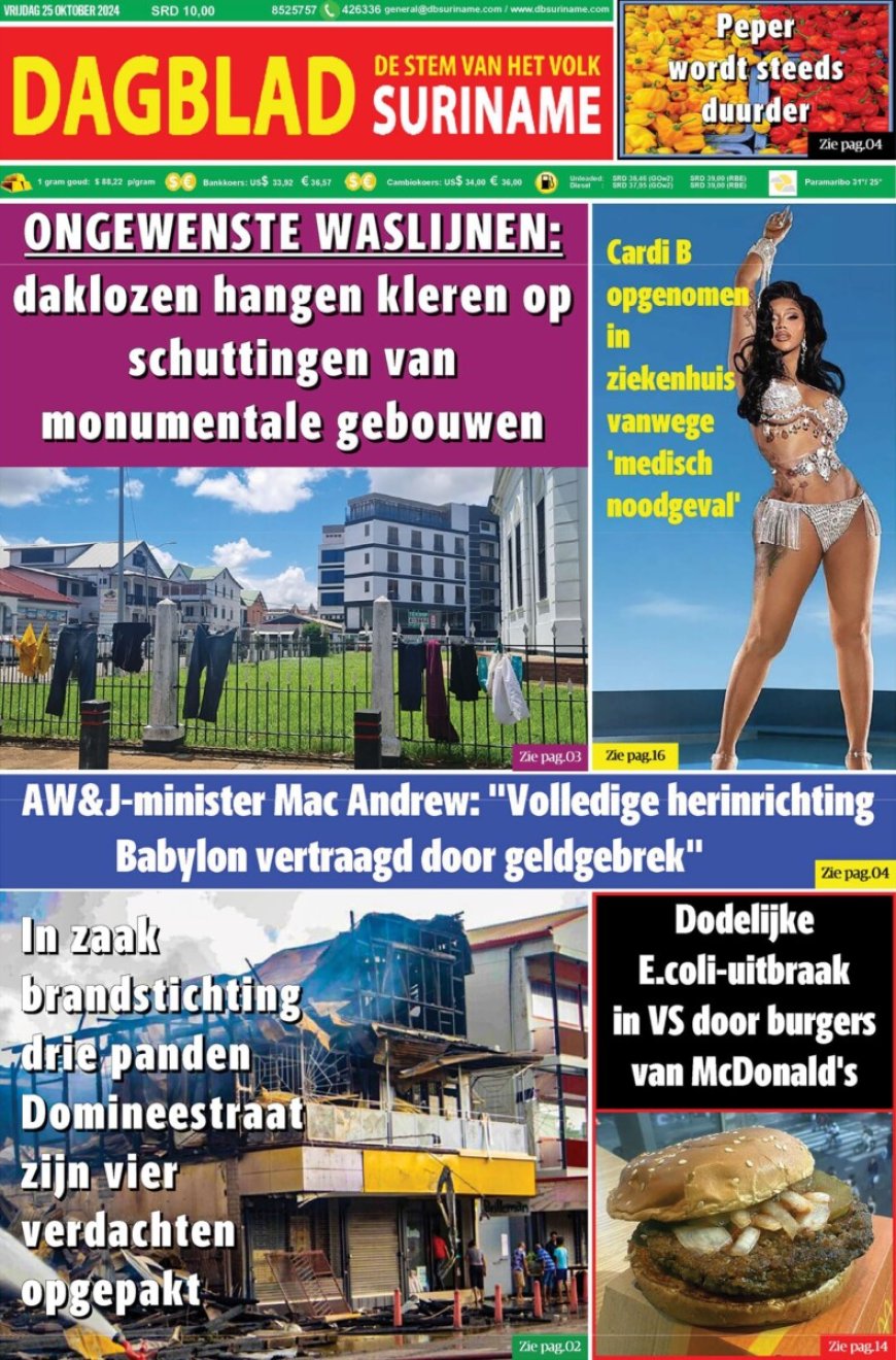 Dagblad Suriname vrijdag 25 oktober 2024