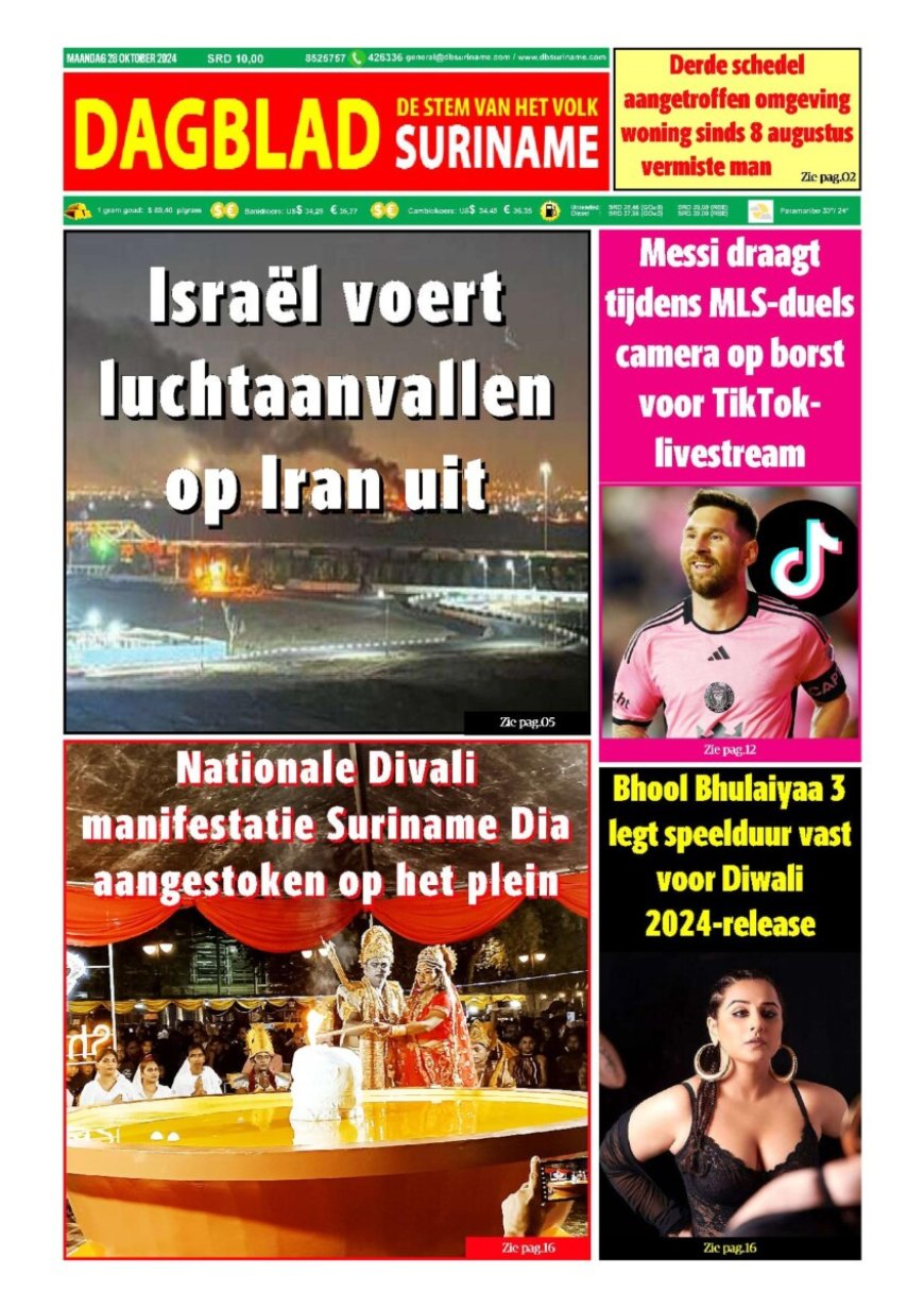 Dagblad Suriname maandag 28 oktober 2024