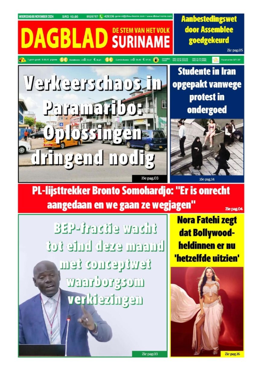 Dagblad Suriname woensdag 6 november 2024