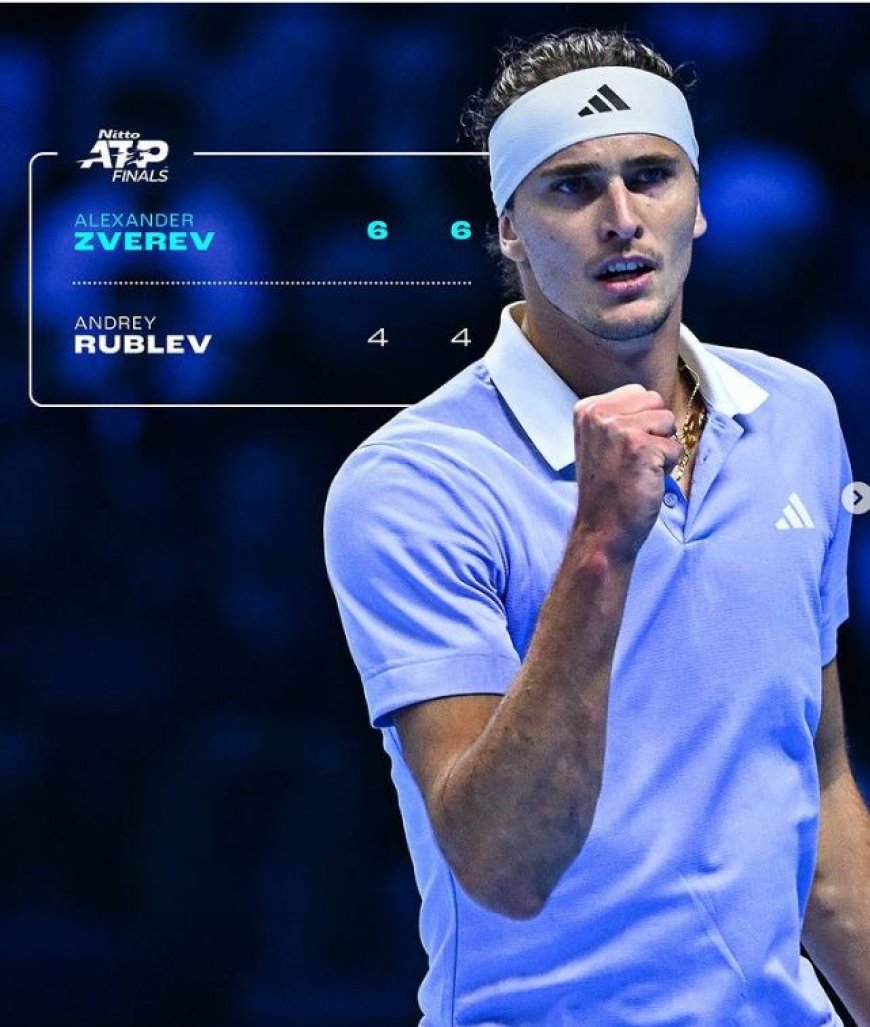 Solide’ Zverev verslaat Rublev in straight sets op ATP Finals**