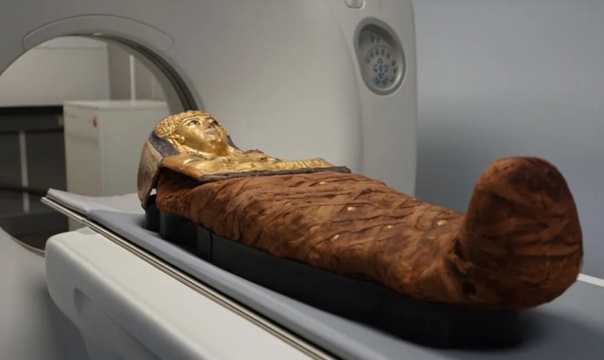 Wetenschappers museum in Chicago (VS) doen met CT-scans onderzoek naar 3.000 jaar oude mummie