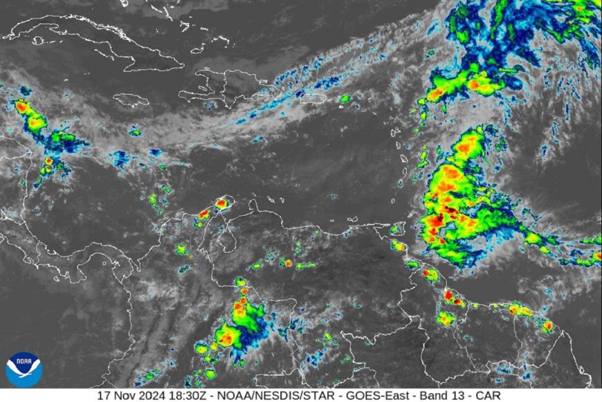 Zware regenval zal waarschijnlijk enkele Caribische landen treffen