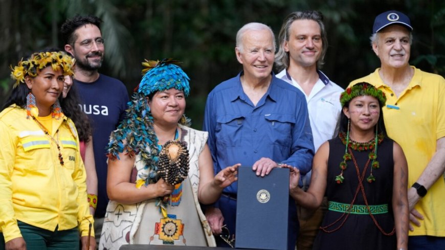 Biden brengt historisch bezoek aan Amazone-regenwoud in Brazilië