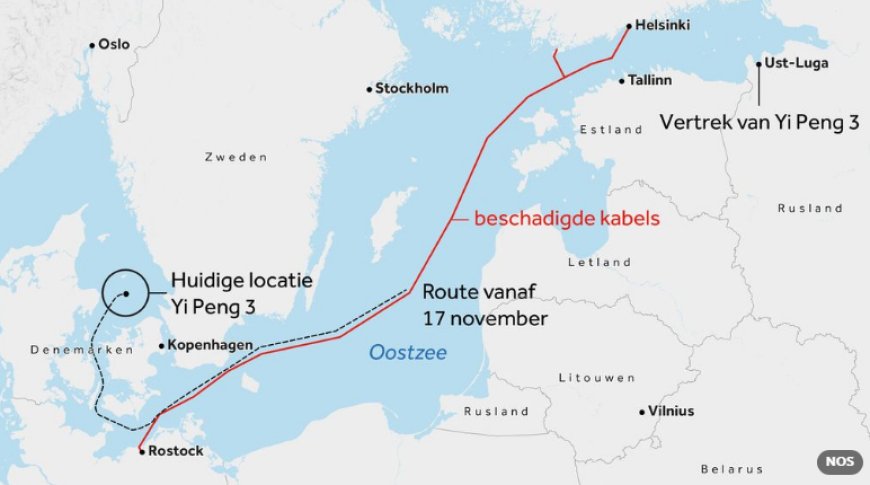 Deense marine bij Chinees schip, mogelijk betrokken bij kabelsabotage Oostzee