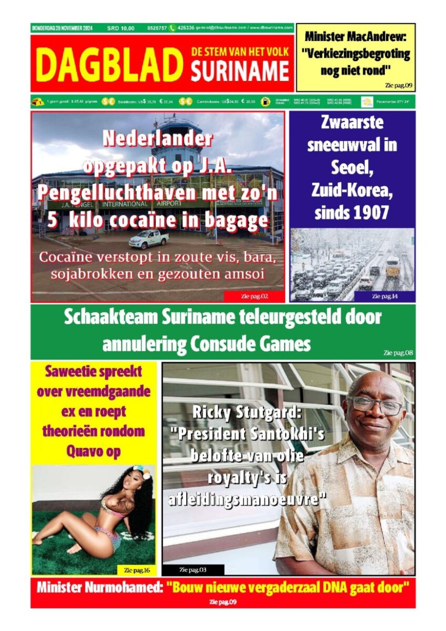 Dagblad Suriname donderdag 28 november 2024