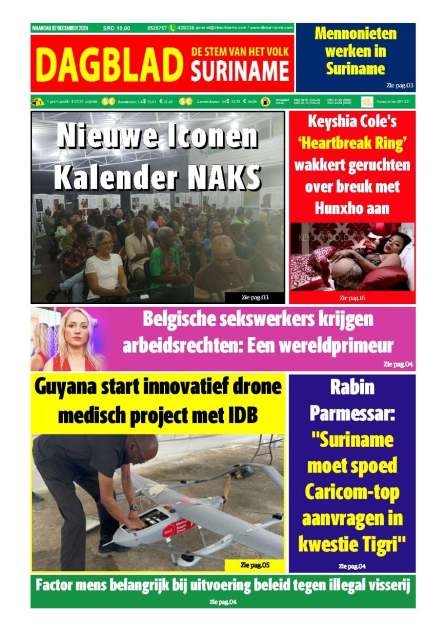 Dagblad Suriname maandag 2 december 2024