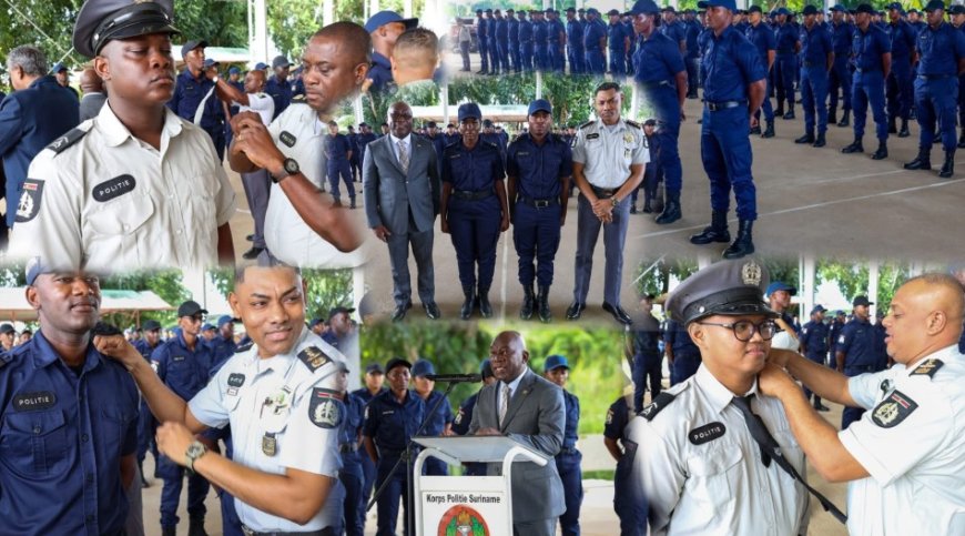 262 rekruten Korps Politie Suriname bevorderd tot adspirant agent van politie