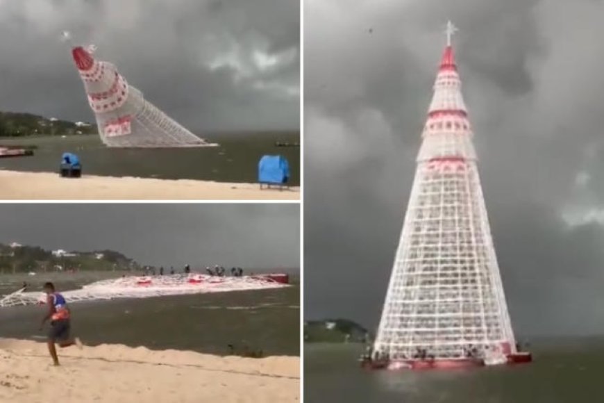 Drijvende kerstboom ingestort tijdens storm in Brazilië: 1 dode, 2 gewonden