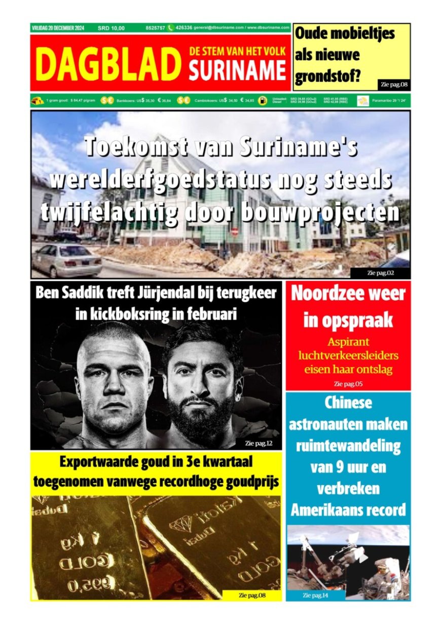 Dagblad Suriname, vrijdag 20 december 2024