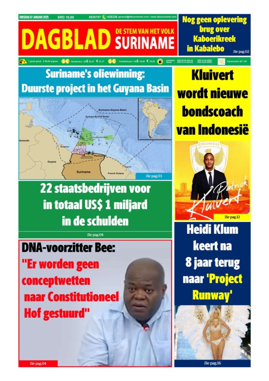 Dagblad Suriname, dinsdag 7 januari 2025