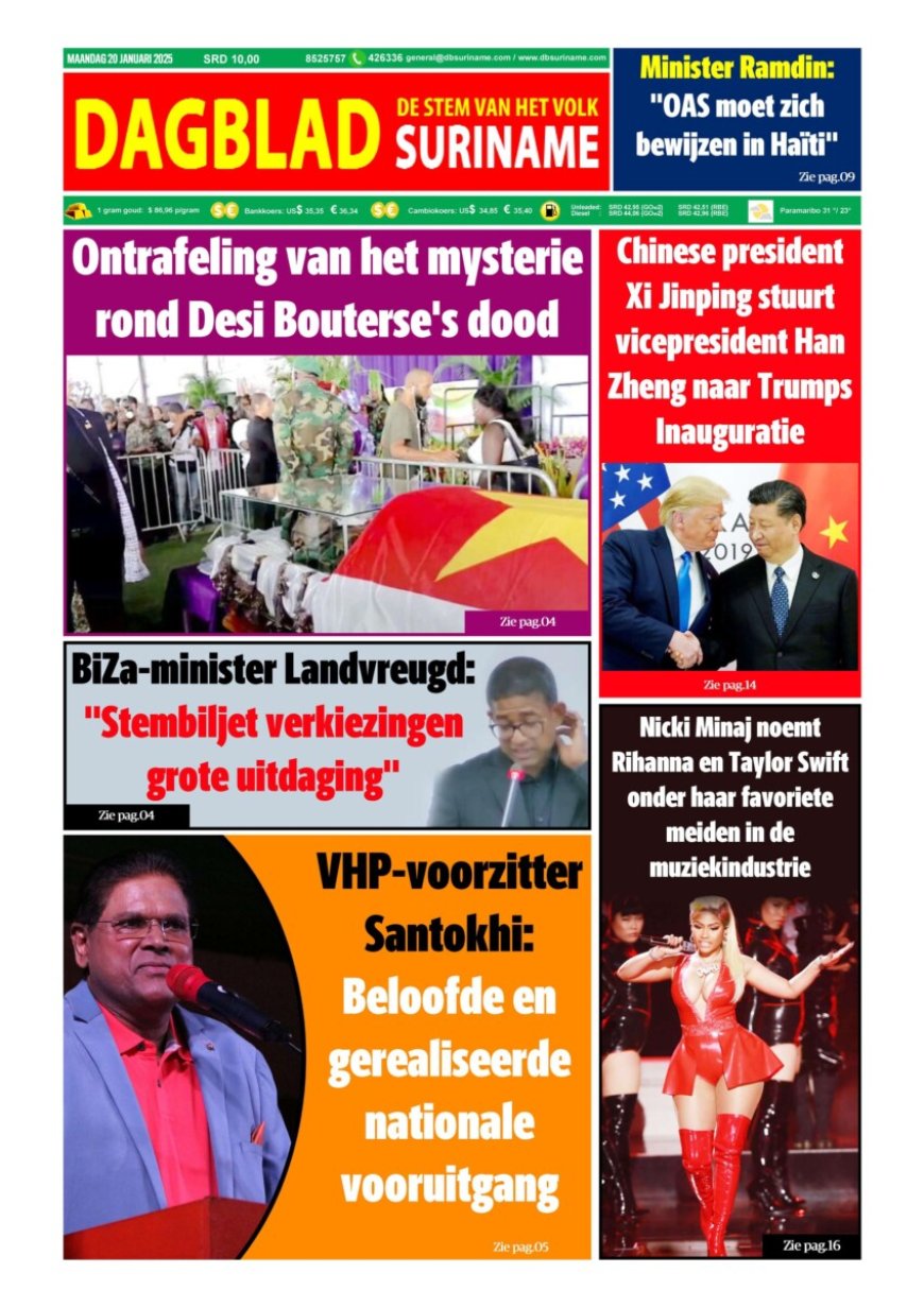 Dagblad Suriname, maandag 20 januari 2025