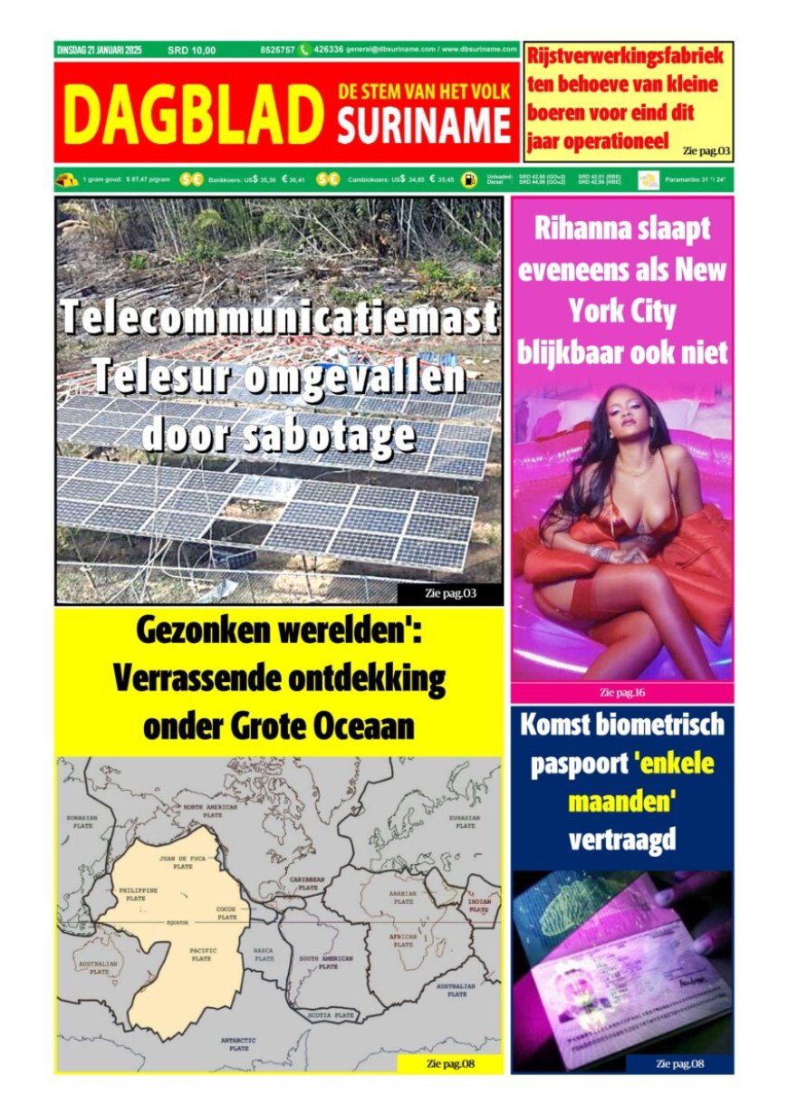 Dagblad Suriname, dinsdag 21 januari 2025