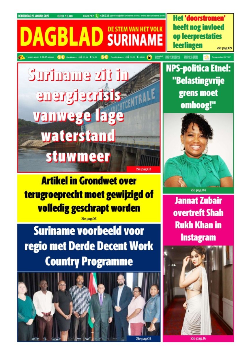 Dagblad Suriname, donderdag 23 januari 2025