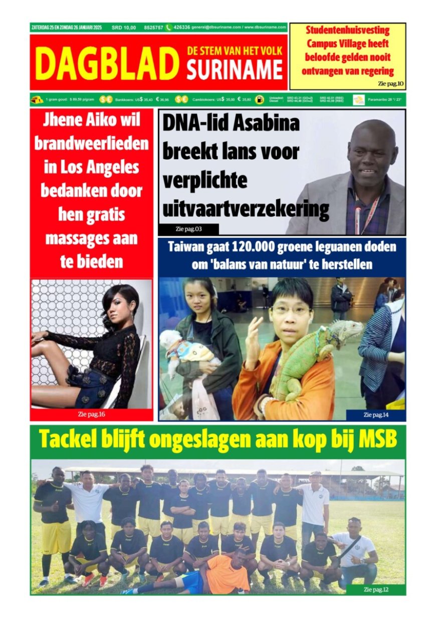 Dagblad Suriname, zaterdag 25 januari 2025