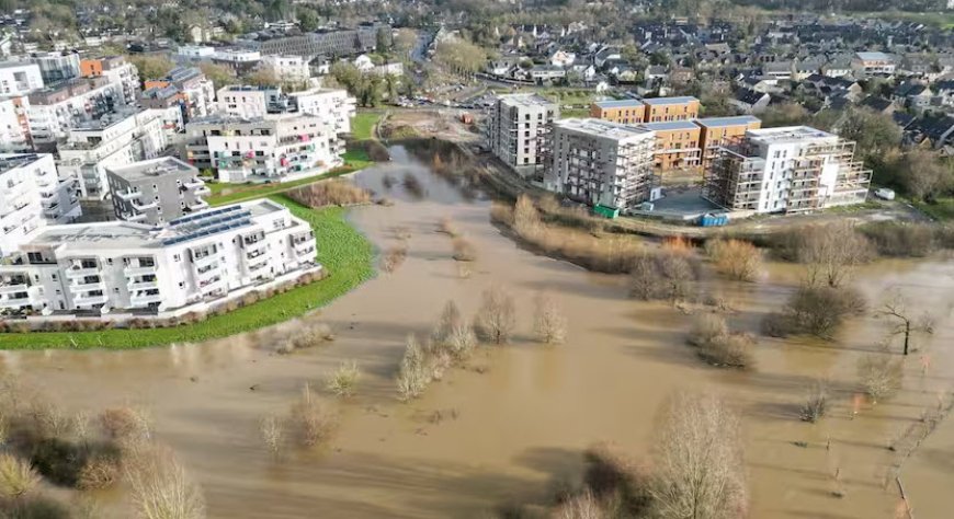 Zware overstromingen in Noordwest-Frankrijk door storm Herminia